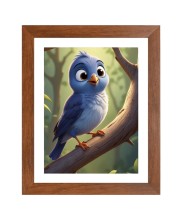 AI Funny AI Funny Cute Bird On Tree  Art Picture for Kids Art Picture for Kids - 10x14 inches, Brown Color - Perfect Wall Decor for Children's Room