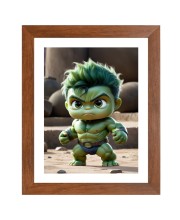 AI Funny AI Funny cute baby Hulk Art Picture for Kids Art Picture for Kids - 10x14 inches, Brown Color - Perfect Wall Decor for Children's Room