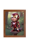 AI Funny AI Funny cute baby Iron Man  Art Picture for Kids Art Picture for Kids - 10x14 inches, Brown Color - Perfect Wall Decor for Children's Room