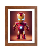 AI Funny AI Funny cute baby Iron Man  Art Picture for Kids Art Picture for Kids - 10x14 inches, Brown Color - Perfect Wall Decor for Children's Room