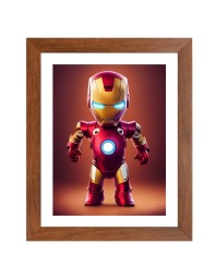 AI Funny AI Funny cute baby Iron Man  Art Picture for Kids Art Picture for Kids - 10x14 inches, Brown Color - Perfect Wall Decor for Children's Room