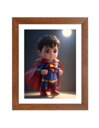 AI Funny AI Funny cute baby Superman  Art Picture for Kids Art Picture for Kids - 10x14 inches, Brown Color - Perfect Wall Decor for Children's Room