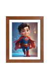AI Funny AI Funny cute baby Superman  Art Picture for Kids Art Picture for Kids - 10x14 inches, Brown Color - Perfect Wall Decor for Children's Room
