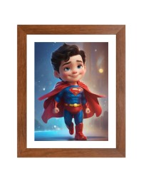 AI Funny AI Funny cute baby Superman  Art Picture for Kids Art Picture for Kids - 10x14 inches, Brown Color - Perfect Wall Decor for Children's Room