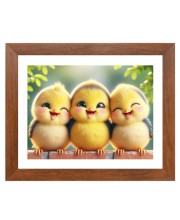 AI Funny AI Funny Cute Birds Art Picture for Kids Art Picture for Kids - 10x14 inches, Brown Color - Perfect Wall Decor for Children's Room