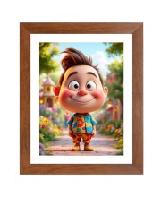 AI Funny AI Funny Cute Boy Art Picture for Kids Art Picture for Kids - 10x14 inches, Brown Color - Perfect Wall Decor for Children's Room