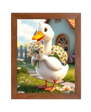 AI Funny AI Funny Cute Duck  Art Picture for Kids Art Picture for Kids - 10x14 inches, Brown Color - Perfect Wall Decor for Children's Room