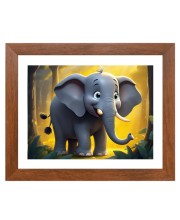 AI Funny AI Funny Cute Elephant  Art Picture for Kids Art Picture for Kids - 10x14 inches, Brown Color - Perfect Wall Decor for Children's Room