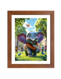 AI Funny AI Funny Cute Elephant  Art Picture for Kids Art Picture for Kids - 10x14 inches, Brown Color - Perfect Wall Decor for Children's Room