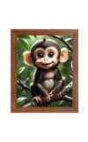 AI Funny AI Funny Cute Monkey Art Picture for Kids Art Picture for Kids - 10x14 inches, Brown Color - Perfect Wall Decor for Children's Room