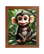 AI Funny AI Funny Cute Monkey Art Picture for Kids Art Picture for Kids - 10x14 inches, Brown Color - Perfect Wall Decor for Children's Room
