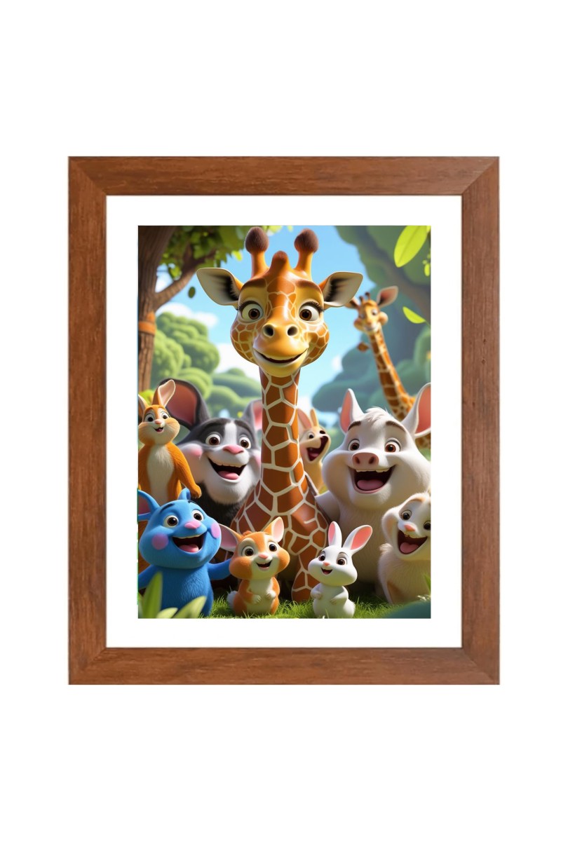 AI Funny AI Funny Cute Squirrel , giraffe Art Picture for Kids Art Picture for Kids - 10x14 inches, Brown Color - Perfect Wall Decor for Children's Room