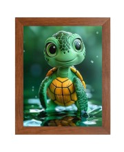 AI Funny AI Funny Cute Tortoise  Art Picture for Kids Art Picture for Kids - 10x14 inches, Brown Color - Perfect Wall Decor for Children's Room