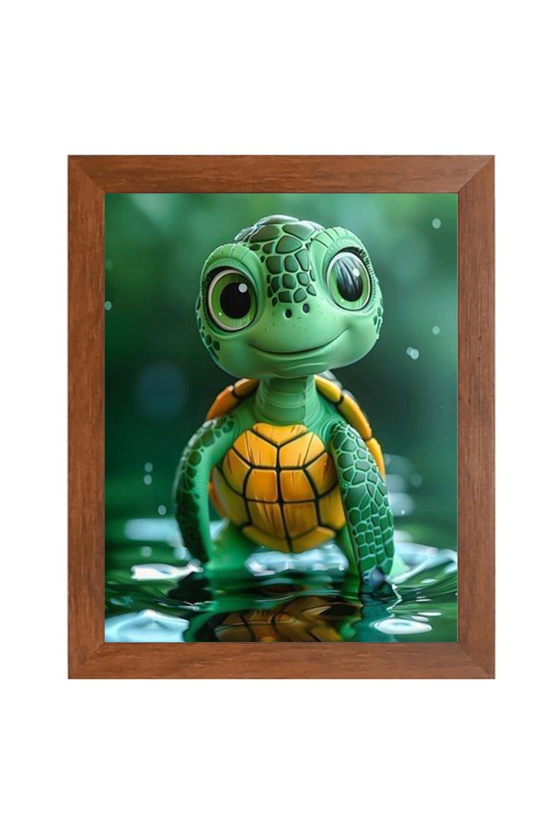 AI Funny AI Funny Cute Tortoise  Art Picture for Kids Art Picture for Kids - 10x14 inches, Brown Color - Perfect Wall Decor for Children's Room