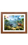 AI Funny AI Funny Dinosaurs  Art Picture for Kids Art Picture for Kids - 10x14 inches, Brown Color - Perfect Wall Decor for Children's Room
