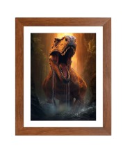 AI Funny AI Funny Dinosaurs  Art Picture for Kids Art Picture for Kids - 10x14 inches, Brown Color - Perfect Wall Decor for Children's Room