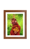 AI Funny AI Funny Lion the king  Art Picture for Kids Art Picture for Kids - 10x14 inches, Brown Color - Perfect Wall Decor for Children's Room