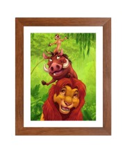 AI Funny AI Funny Lion the king  Art Picture for Kids Art Picture for Kids - 10x14 inches, Brown Color - Perfect Wall Decor for Children's Room
