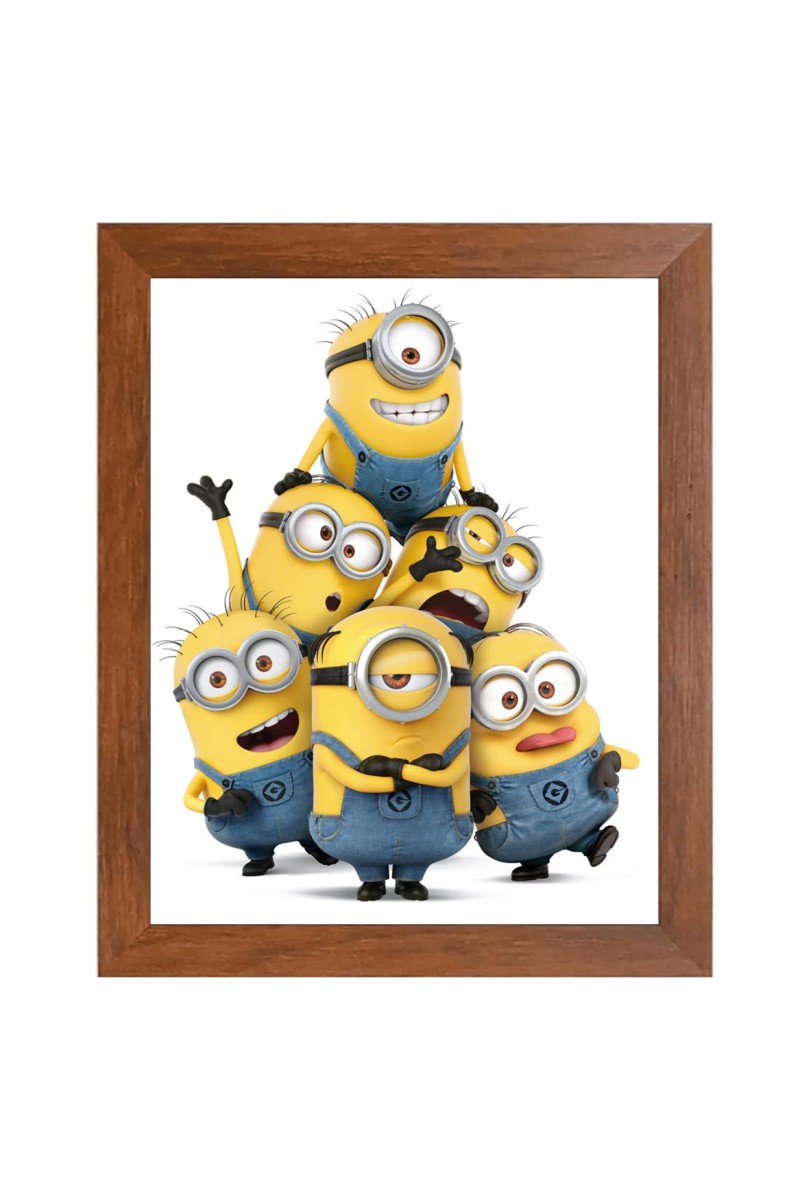 AI Funny AI Funny Cute Minions  Art Picture for Kids Art Picture for Kids - 10x14 inches, Brown Color - Perfect Wall Decor for Children's Room