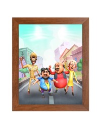 AI Funny AI Funny Motu patlu  Art Picture for Kids Art Picture for Kids - 10x14 inches, Brown Color - Perfect Wall Decor for Children's Room