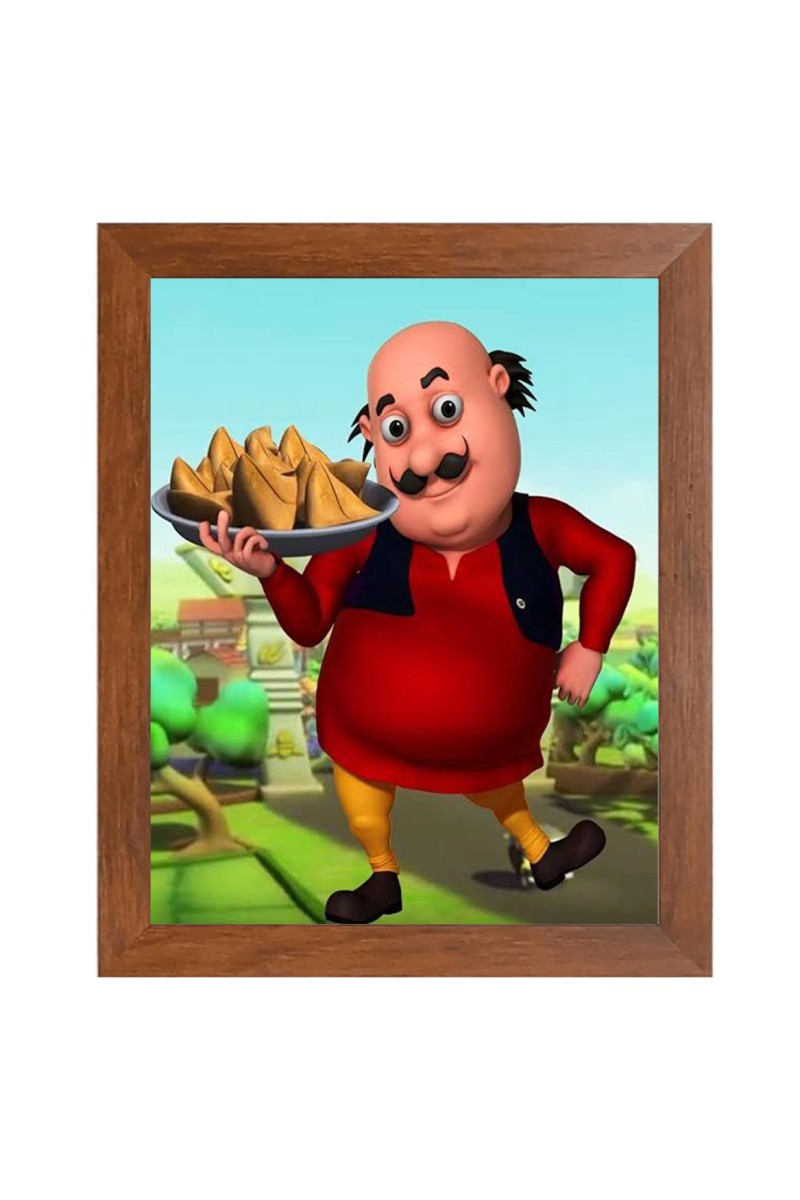 AI Funny AI Funny Motu patlu  Art Picture for Kids Art Picture for Kids - 10x14 inches, Brown Color - Perfect Wall Decor for Children's Room