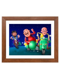 AI Funny AI Funny Motu patlu  Art Picture for Kids Art Picture for Kids - 10x14 inches, Brown Color - Perfect Wall Decor for Children's Room