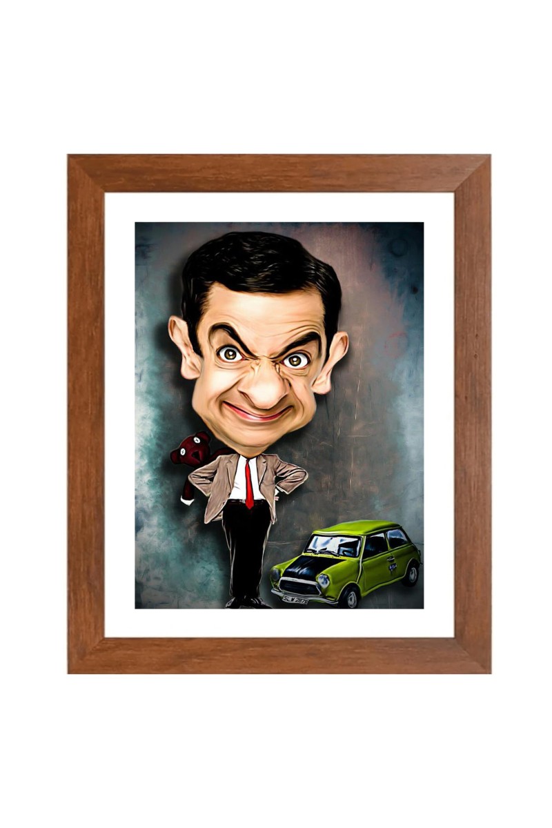 AI Funny AI Funny Mr. Bean Cartoon Art Picture for Kids Art Picture for Kids - 10x14 inches, Brown Color - Perfect Wall Decor for Children's Room
