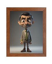 AI Funny AI Funny Mr. Bean Cartoon Art Picture for Kids Art Picture for Kids - 10x14 inches, Brown Color - Perfect Wall Decor for Children's Room