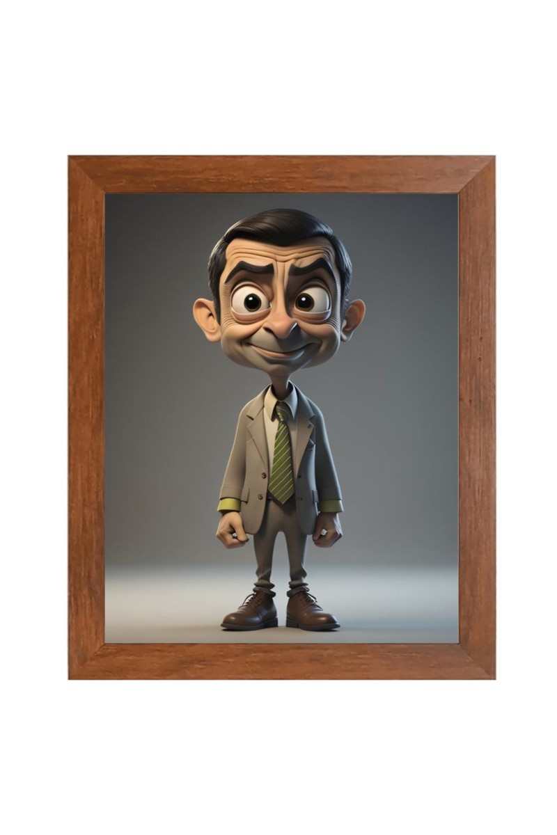 AI Funny AI Funny Mr. Bean Cartoon Art Picture for Kids Art Picture for Kids - 10x14 inches, Brown Color - Perfect Wall Decor for Children's Room
