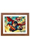 AI Funny AI Funny Superman Art Picture for Kids Art Picture for Kids - 10x14 inches, Brown Color - Perfect Wall Decor for Children's Room