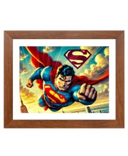 AI Funny AI Funny Superman Art Picture for Kids Art Picture for Kids - 10x14 inches, Brown Color - Perfect Wall Decor for Children's Room