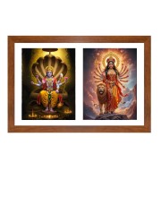 Lord vishnu and goddess durga Photo Frame - 11x15Inches - Spiritual Artwork for Home Wall Decoration, Puja Room and Office Decoration and Gifting 