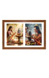 Worshipping lord shiva and lingam Photo Frame - 11x15Inches - Spiritual Artwork for Home Wall Decoration, Puja Room and Office Decoration and Gifting 