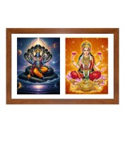 Lord vishnu and goddes lakshmi Photo Frame - 11x15Inches - Spiritual Artwork for Home Wall Decoration, Puja Room and Office Decoration and Gifting 