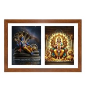 lord vishnu and kubera Photo Frame - 11x15Inches - Spiritual Artwork for Home Wall Decoration, Puja Room and Office Decoration and Gifting 