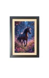 The majestic wild horse walked gracefully through the meadow  Photo Frame Funny Animal and Bird Cartoon Art, Black color, 11x15 Inch