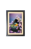 The cute bird is sitting in the nest  Photo Frame Funny Animal and Bird Cartoon Art, Black color, 11x15 Inch