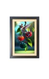 A bird is flying over an apple tree  Photo Frame Funny Animal and Bird Cartoon Art, Black color, 11x15 Inch