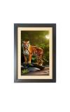 The wild tiger walk Photo Frame Funny Animal and Bird Cartoon Art, Black color, 11x15 Inch The wild tiger walk Photo Frame Funny Animal and Bird Cartoon Art, Black color, 11x15 Inch