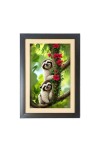 The cute sloths are holding tree  Photo Frame Funny Animal and Bird Cartoon Art, Black color, 11x15 Inch