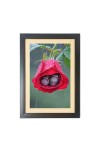Two cute little birds inside the rose flower  Photo Frame Funny Animal and Bird Cartoon Art, Black color, 11x15 Inch