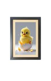 The baby chick is coming out of egg  Photo Frame Funny Animal and Bird Cartoon Art, Black color, 11x15 Inch