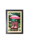 The two funny frogs under umbrella Photo Frame Funny Animal and Bird Cartoon Art, Black color, 11x15 Inch The two funny frogs under umbrella Photo Frame Funny Animal and Bird Cartoon Art, Black color, 11x15 Inch