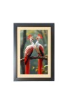 A lively, cheerful and festive auspicious birds  Photo Frame Funny Animal and Bird Cartoon Art, Black color, 11x15 Inch