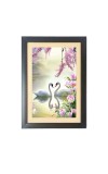 Two lovely swans  Photo Frame Funny Animal and Bird Cartoon Art, Black color, 11x15 Inch