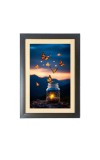 Beautiful butterfly flies are coming out of jar  Photo Frame Funny Animal and Bird Cartoon Art, Black color, 11x15 Inch