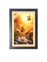 The beautiful butterflies  Photo Frame Funny Animal and Bird Cartoon Art, Black color, 11x15 Inch