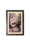 The beautiful fish  Photo Frame Funny Animal and Bird Cartoon Art, Black color, 11x15 Inch