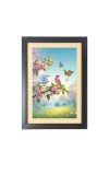 The colorful birds sit on the branch  Photo Frame Funny Animal and Bird Cartoon Art, Black color, 11x15 Inch
