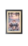 The beautiful swans are enjoying in nature  Photo Frame Funny Animal and Bird Cartoon Art, Black color, 11x15 Inch